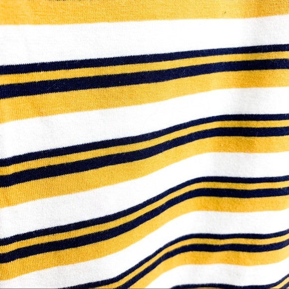 Derek Heart Yellow White & Navy Striped T-Shirt - Picture 8 of 10